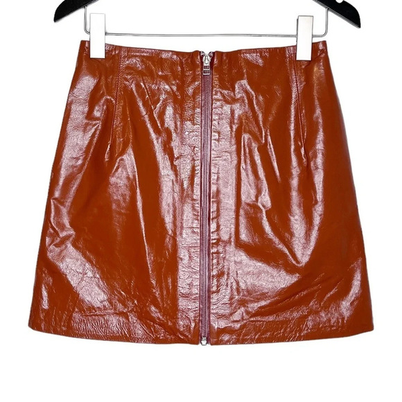 New Remain Birger Christensen Katy Leather Mini Skirt size 4 - Picture 3 of 7